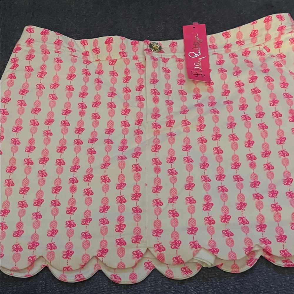 Lilly Pulitzer Pink and Cream Printed Skirt NWT SIZE 10